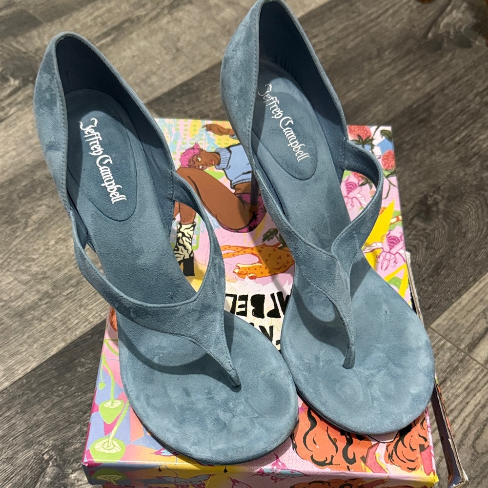 Jeffrey Campbell Teal Heeled Sandals